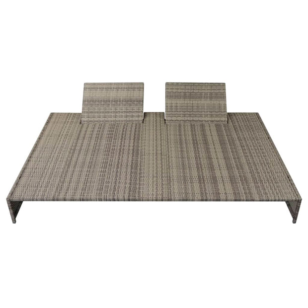 Patio Lounge Set 15 Pieces Poly Rattan Gray