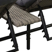 Patio Lounge Set 15 Pieces Poly Rattan Gray