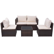 Patio Sofa Set 13 Pieces Poly Rattan Brown