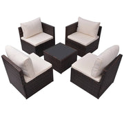 Patio Sofa Set 13 Pieces Poly Rattan Brown