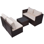 Patio Sofa Set 13 Pieces Poly Rattan Brown