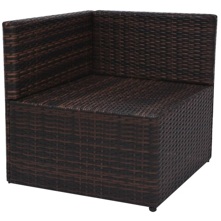 Patio Sofa Set 13 Pieces Poly Rattan Brown