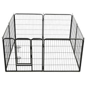 Dog Playpen 8 Panels Steel 31.5"x31.5" Black