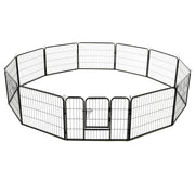 Dog Playpen 12 Panels Steel 31.5"x23.6" Black