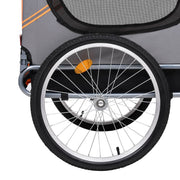 Pet Bike Trailer Orange and Gray