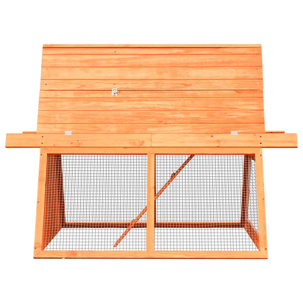 Rabbit Hutch Solid Pine & Fir Wood 59.8"x50.4"x42.5"