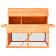 Rabbit Hutch Solid Pine & Fir Wood 59.8"x50.4"x42.5"