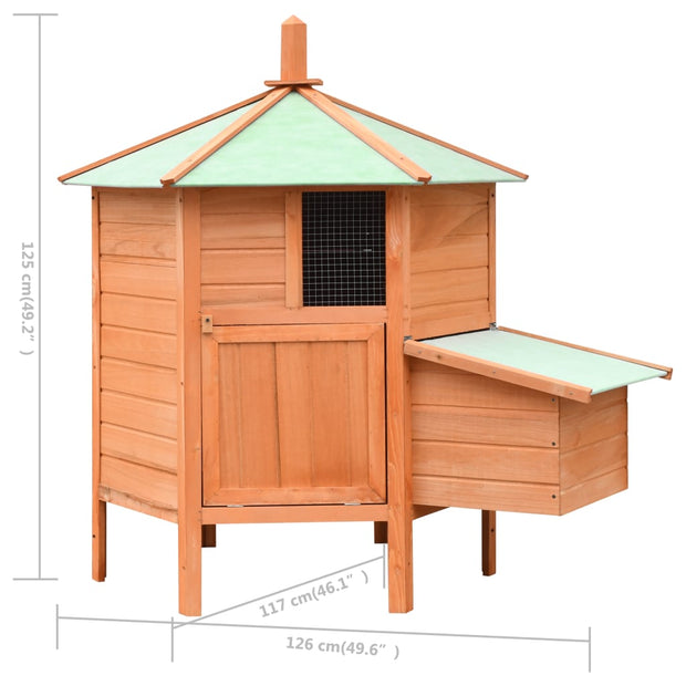 Chicken Cage Solid Pine & Fir Wood 49.6"x46.1"x49.2"