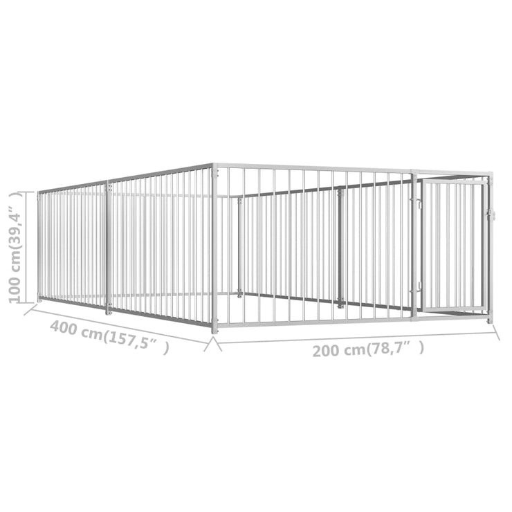 Outdoor Dog Kennel 78.7"x157.5"x39.4"