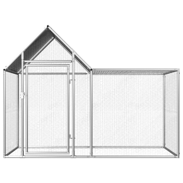 Chicken Coop 6.6'x3.3'x4.9' Galvanized Steel