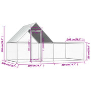 Chicken Coop 13.1'x6.6'x6.6' Galvanized Steel