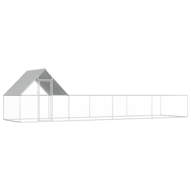 Chicken Coop 26.2'x6.6'x6.6' Galvanized Steel