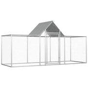 Chicken Coop 9.8'x3.3'x4.9' Galvanized Steel