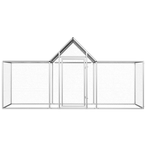 Chicken Coop 9.8'x3.3'x4.9' Galvanized Steel