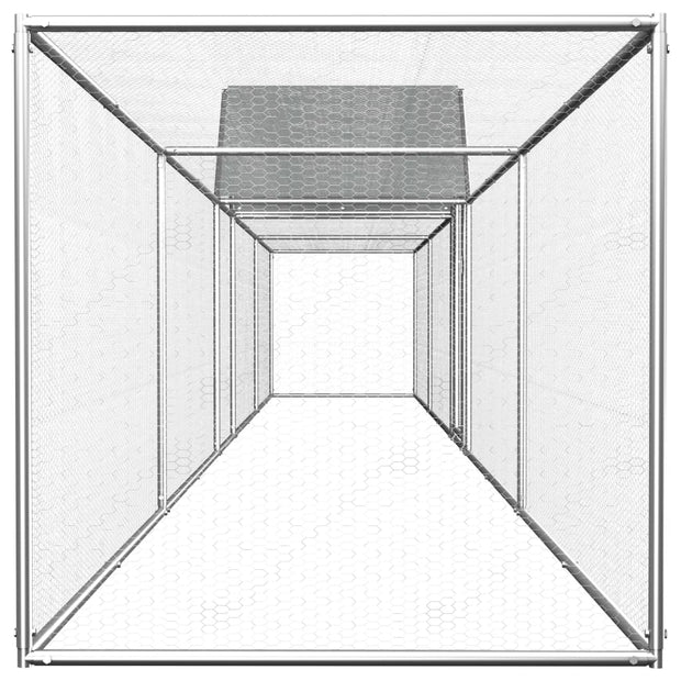 Chicken Coop 29.5'x3.3'x4.9' Galvanized Steel