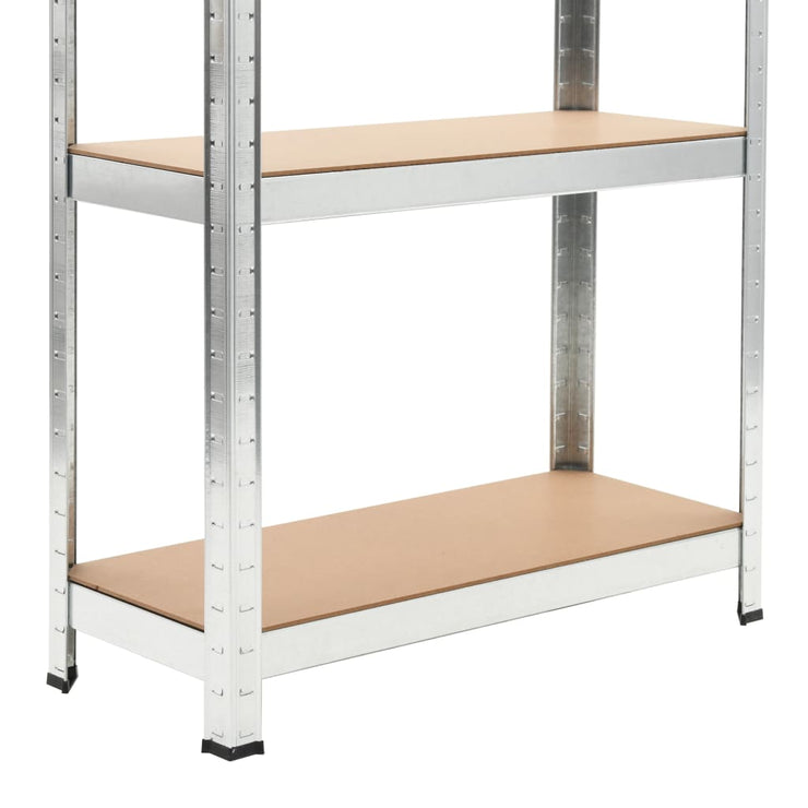 5-Layer Storage Shelf Silver Steel&Engineered Wood