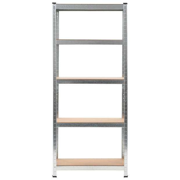 5-Layer Shelves 3 pcs Silver Steel&Engineered Wood