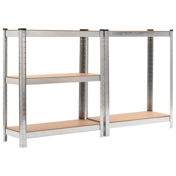 5-Layer Shelves 3 pcs Silver Steel&Engineered Wood