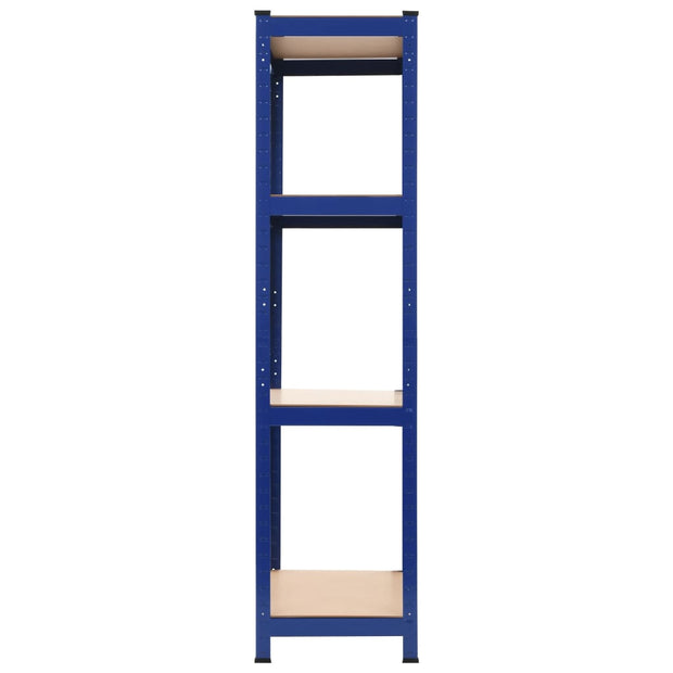 4-Layer Storage Shelf Blue Steel&Engineered Wood