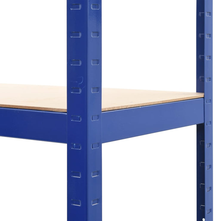 4-Layer Storage Shelf Blue Steel&Engineered Wood