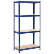 Storage Shelves 2 pcs Blue 31.5"x15.7"x63" Steel and MDF