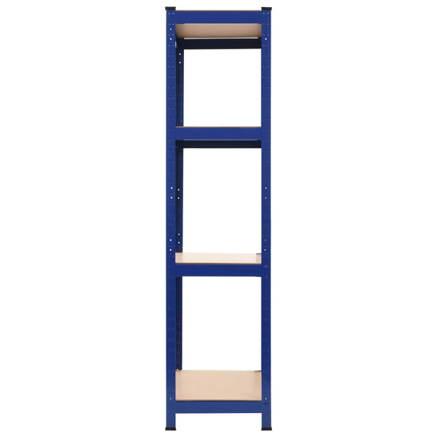 Storage Shelves 2 pcs Blue 31.5"x15.7"x63" Steel and MDF