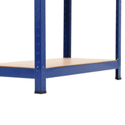 Storage Shelves 2 pcs Blue 31.5"x15.7"x63" Steel and MDF