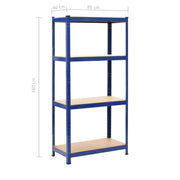 Storage Shelves 2 pcs Blue 31.5"x15.7"x63" Steel and MDF