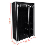 Folding Wardrobe Black 43" x 18" x 69"