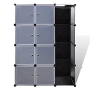 Modular Cabinet with 9 Compartments 14.6"x45.3"x59.1" Black and White