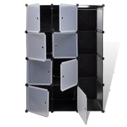 Modular Cabinet with 9 Compartments 14.6"x45.3"x59.1" Black and White