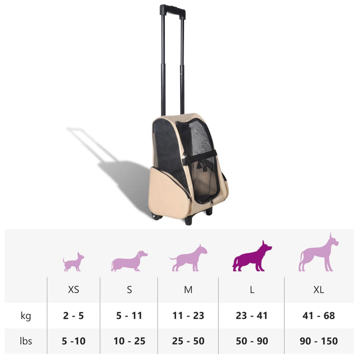 Foldable Multipurpose Pet Trolley Beige