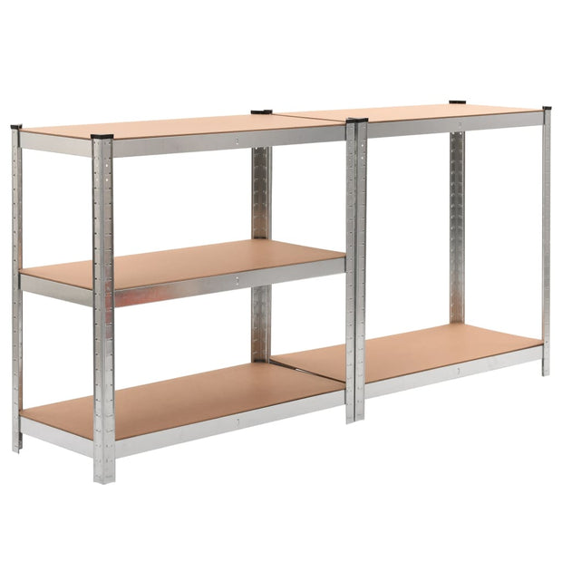 5-Layer Heavy-duty Shelf Silver Steel&Engineered Wood