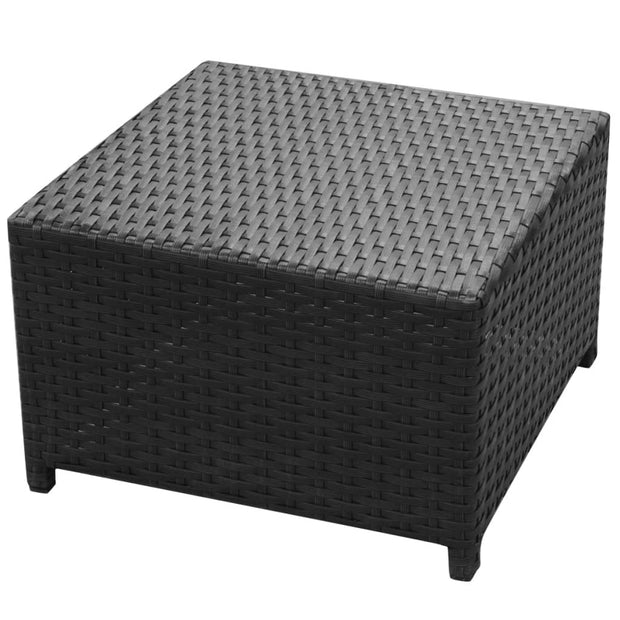 Patio Sofa Set 26 Pieces Poly Rattan Black