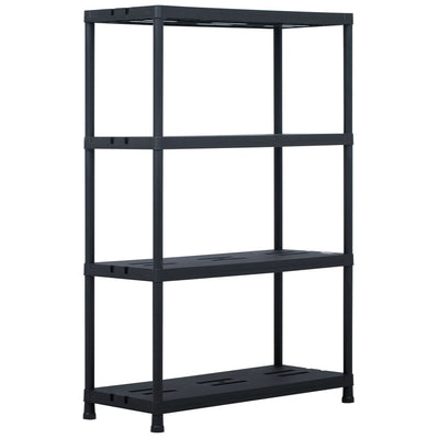 Storage Shelf Rack Black 485 lb 35.4"x15.7"x54.3" Plastic