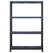 Storage Shelf Rack Black 485 lb 35.4"x15.7"x54.3" Plastic