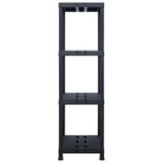 Storage Shelf Rack Black 485 lb 35.4"x15.7"x54.3" Plastic