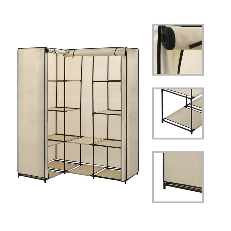 Corner Wardrobe Cream 51.2"x34.3"x66.5"