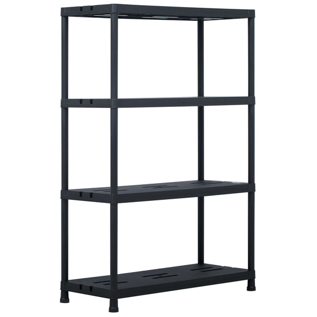 Storage Shelf Racks 2 pcs Black 485 lb 35.4"x15.7"x54.3" Plastic