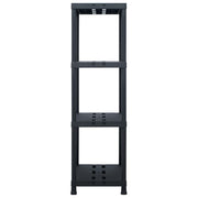 Storage Shelf Racks 2 pcs Black 485 lb 35.4"x15.7"x54.3" Plastic