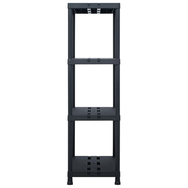 Storage Shelf Racks 2 pcs Black 485 lb 35.4"x15.7"x54.3" Plastic