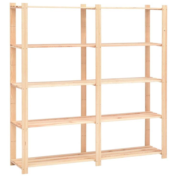 5-Tier Storage Rack 66.9"x15"x66.9" Solid Pinewood 1102.3 lb