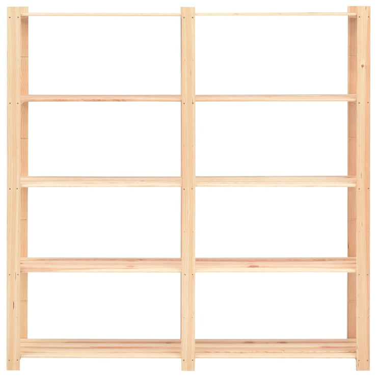 5-Tier Storage Rack 66.9"x15"x66.9" Solid Pinewood 1102.3 lb