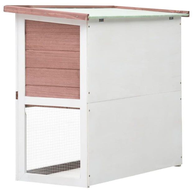 Outdoor Rabbit Hutch 1 Door Brown Wood