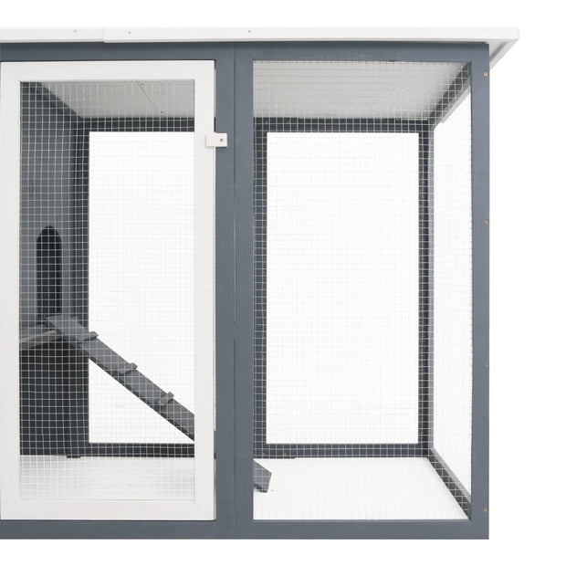 Outdoor Chicken Cage Hen House with 1 Egg Cage Gray Wood