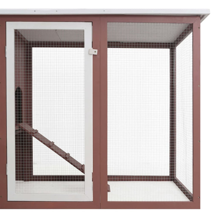 Outdoor Chicken Cage Hen House with 1 Egg Cage Brown Wood