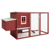 Outdoor Chicken Cage Hen House with 1 Egg Cage Red Wood