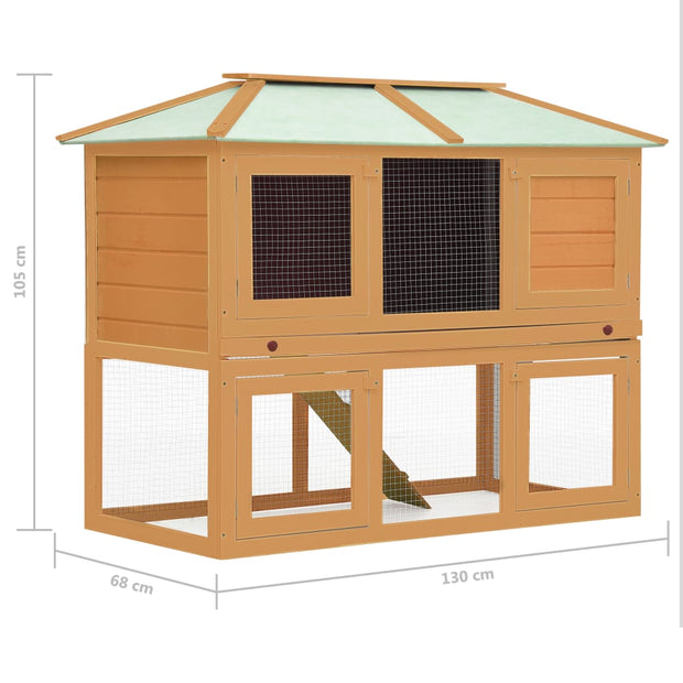 Animal Rabbit Cage Double Floor Wood