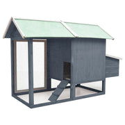 Chicken Cage Gray 66.9"x31.9"x43.3" Solid Pine & Fir Wood