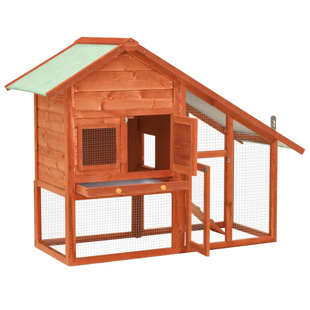 Rabbit Hutch 55.1"x24.8"x47.2" Solid Firwood